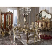 Meubles de salle à manger de style baroque royal français, aspect classique, meubles de salle à manger sculptés à la main, ensemble de salle à manger à double sculpture