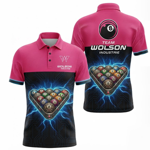 เสื้อโปโลสนุกเกอร์พิมพ์ลายดิจิตอลสำหรับผู้ใหญ่แบบยูนิเซ็กซ์ น้ำหนักเบา ระบายอากาศได้ดี แห้งเร็ว เหมาะสำหรับฤดูร้อน ผลิตจากโพลีเอสเตอร์ - Product Image 1