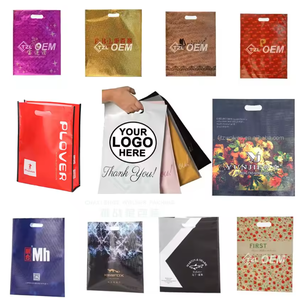 Custom Printed Logo Print Ldpe Hdpe Die Cut Handle Carry Poly Apparel Plastic Merchandise Gift Packaging <b>Polythene</b> Custom PE - Product Image 5