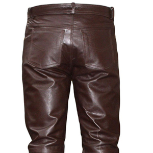 Nuevo estilo de cuero Hip Hop pantalones de cuero genuino hombres pantalones sólidos de alta calidad Pakistán hecho 2024 pantalones de cuero hombres tarifa al por mayor - Product Image 1