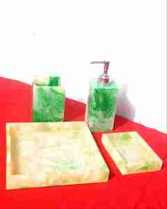 Ensemble de salle de bain en résine de quartz blanc de haute qualité Design unique avec joint à onglets Ensemble de prix entier 4 pièces - Product Image 3