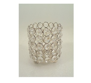 Support votif en verre en métal avec aspect nickelé - Product Image 6
