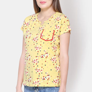 Camiseta de Algodón para Mujer, Estilo Urbano, Informal, Corte Regular, Color Sólido, Patchwork Vintage, Suave, Transpirable, Uso Diario, OEM ODM - Product Image 1