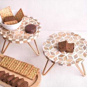 Heritage Craft soporte de pastel de postre de madera y resina soporte de pastel de pierna de Metal de lujo para boda rústica decoración del hogar y presentación de panadería - Product Image 3