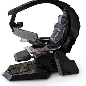 เก้าอี้เกมมิ่งแบบ Cockpit พร้อมที่วางแขนคอนโซล ที่พักขาปรับได้ หุ้มหนัง PU ขนาดผู้ใหญ่ รับผลิตตามแบบ OEM - Product Image 1