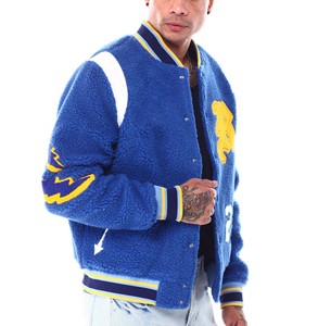 Manteau Streetwear brodé extérieur d'hiver personnalisé Blousons bombardier Letterman de baseball universitaire pour hommes - Product Image 6