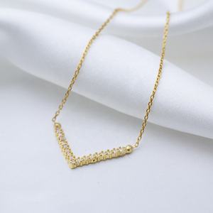 V Design clair Zircon pierre pendentif à breloque turc fait à la main 925 bijoux en argent Sterling - Product Image 4