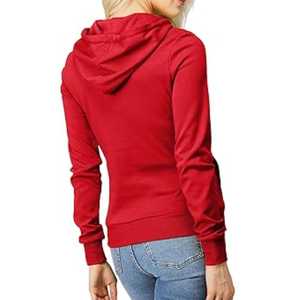 Sweat-shirt personnalisé pour femme à capuche décontracté à manches longues uni léger anti-froissement en polaire ajusté 100% coton - Product Image 3