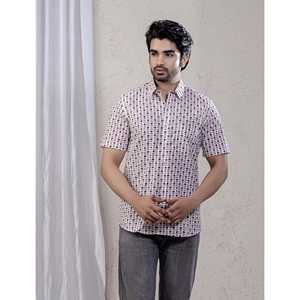 Chemise décontractée pour homme en coton imprimé à manches courtes, 100 % popeline respirante, taille XL - Fourniture ODM - Product Image 1