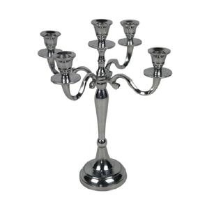Centre de Table en aluminium argenté, candélabres à 5 bras, porte-bougie de Table de mariage, support décoratif de noël, décoration de la maison - Product Image 1