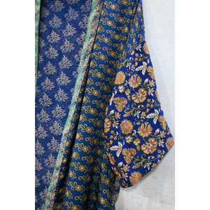 ชุดคลุมกิโมโนสั้นสำหรับผู้หญิง ไซส์ใหญ่ ผ้าไหมพิมพ์ลายดอกไม้ สไตล์อินเดีย ทำมือ ระบายอากาศได้ดี เหมาะสำหรับใส่ลำลองในฤดูใบไม้ร่วง - Product Image 3