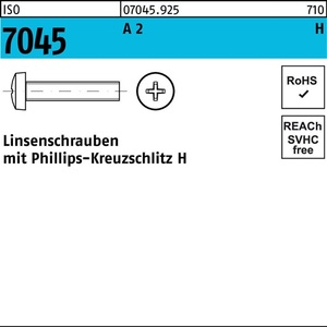 <b>Flat</b> Head <b>Screws</b> ISO 7045 PH M5x35-H A2 500-Piece Pack - Product Image 1
