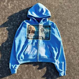 High Quality Streetwear Hoodie Fleece Blank Boxy Zip up Vintage Double Layer Acid Wash Sun Faded Distressed Hoodies for Men - Product Image 6