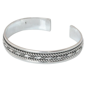 New Design Bamboo Illusions 925 <b>Sterling</b> <b>Silver</b> <b>Cuff</b> <b>Bracelet</b> Bohemian Fashion Jewelry Gift for Party Birthday Wholesale Bulk - Product Image 1