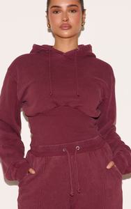 Haute demande personnalisée dernière goutte de vin épaule femmes sueur sweat à capuche court Anti-rides et respirant sweats à capuche femmes sweat à capuche zippé - Product Image 3