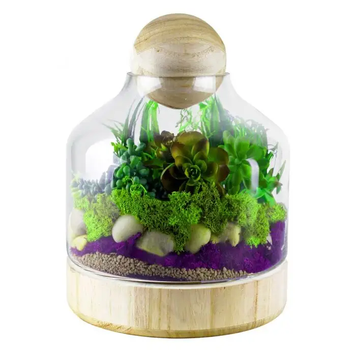 งานแต่งงานหรืองานปาร์ตี้ตกแต่ง Terrarium แก้วสำหรับตกแต่งในร่มหรือกลางแจ้งไม้และแก้วโต๊ะ Terrarium