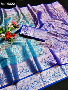 ผ้าส่าหรีผ้าไหมสำหรับผู้หญิงเสื้อผ้าสำหรับงานแต่งเสื้อผ้าแบบทอจำนวนมากดีไซน์ล่าสุด - Product Image 5