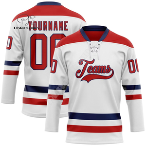 Maillots de hockey personnalisés par sublimation, nom personnalisé, logo, graffiti, tatouage, rétro, vintage, 100% polyester, séchage rapide, manches longues, 3D - Product Image 2