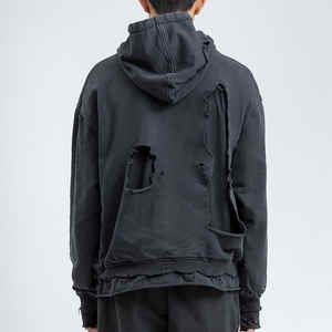 Sudaderas con capucha desgastadas de material de alta calidad para hombre, venta al por mayor, sudaderas con capucha desgastadas Vintage de gran tamaño OEM hechas a medida - Product Image 3