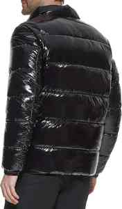 Manteau chaud d'hiver de créateur personnalisé unisexe veste à bulles rembourrée avec bloc de couleurs fermeture à glissière support de remplissage en fibre de polyester de grande taille - Product Image 3