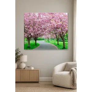 Impression sur toile d'arbres de cerisier et de sentiers enroulés dans le parc Fida - Product Image 3