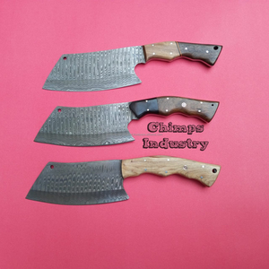 Cuchillo de carnicero forjado a mano de 7 pulgadas, cuchillo de carnicero de acero de Damasco para trabajo pesado con mango Tang completo - Product Image 6