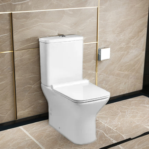 อ่างล้างมือเซรามิกสองชิ้นแบบตุรกีติดตั้งบนพื้นแบบไร้ขอบชักโครกกาลักน้ำชักโครกแบบยาวแบบไร้ขอบรับประกัน5ปี - Product Image 3