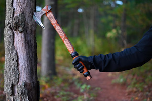 2025 gaine en cuir personnalisée pour hache Viking en acier au carbone faite à la main avec manche en bois pour les collectionneurs et les amateurs de plein air livraison directe - Product Image 3