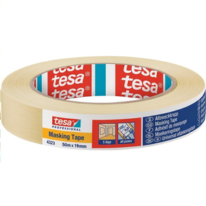<b>Light</b> Beige Crepe Tape 50m X 19mm TESA Craft Tape Pack Model 70001-4000309020 Made in Germany - Product Image 3