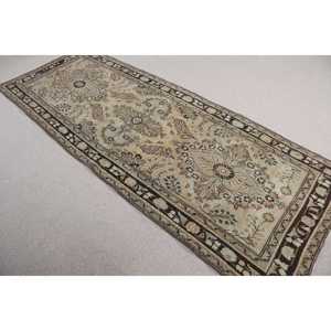 Alfombra Turca Vintage de 0.3x8.7 pies, Alfombra de Lana Marrón Estilo Suroeste - Product Image 2