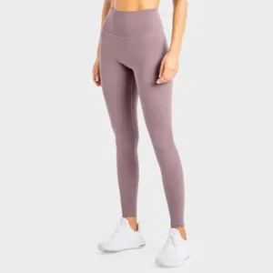 Leggings de yoga pour femmes personnalisés de haute qualité avec motif uni, taille mi-haute, séchage rapide, respirants, tissu extensible, couleurs personnalisées - Product Image 1