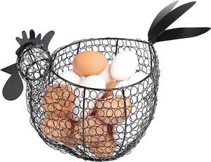Panier d'oeufs de poulet en métal noir de haute qualité pour organisateur de cuisine - Product Image 4