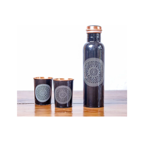 Bouteille d'eau en cuivre de qualité supérieure avec conception d'impression en émail Avantages pour la santé Bouteille en métal en cuivre pur Top Sale - Product Image 2