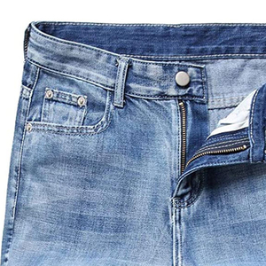 Pantalones cortos de mezclilla de colección de verano para hombres de alta calidad, corte holgado, Color sólido, método de tejido de punto de cintura alta informal a la venta - Product Image 5
