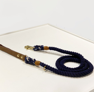 Rope Dog <b>Leash</b> | Dog <b>Leash</b> | Cotton Rope <b>Leash</b> | <b>Leash</b> | Navy Blue Colored Cotton Rope Handmade Dog <b>Leash</b> <b>Pet</b> <b>Leash</b> Set - Product Image 1
