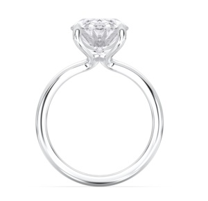 Bague de fiançailles solitaire en platine pour femme taille ovale 4.20 carats E-F/VVS-VS Moissanite - Product Image 5