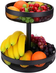 Multifunctional 3-Tier Detachable <b>Metal</b> Fruit <b>Basket</b> with Portable Handle Breathable Wire Mesh Produce <b>Storage</b> Stand for Fruits - Product Image 2