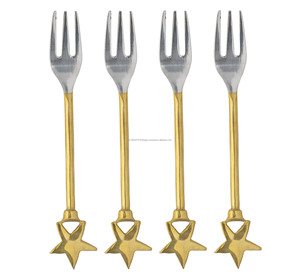 Fourchette à fruits en métal dernier lot de 4 utilisations pour mariage hôtel à bas prix couverts en laiton fourchette à faible coût - Product Image 1