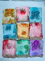 Tissu en Soie Brodé Doux Largeur 44 Élégant pour Robes et Lehengas de Filles 185/m Vente en Gros et Approvisionnement en Vrac