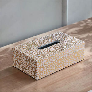 Boîte à mouchoirs en bois de style classique avec finition brillante pour tapis et tampons Design imprimable personnalisable - Product Image 1