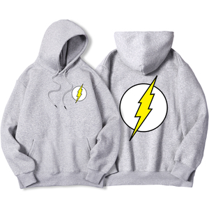 Jaune Flash impression à capuche hommes mode Hip Hop sweat à capuche ample col rond décontracté nouveau sweat poche polaire capuche haut tendance 2025 - Product Image 2