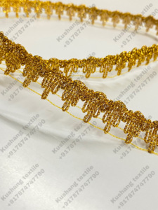 ขอบประดับเลื่อมปักสีทองประดับเลื่อมประกายสำหรับการออกแบบอย่างประณีตสำหรับการปรับแต่งจำนวนมากสำหรับกระเป๋า - Product Image 2