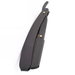 Rasoirs de barbier à bord droit de qualité supérieure Rasoirs en acier inoxydable noirs personnalisés - Product Image 5