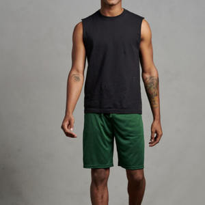 Pantalones cortos atléticos de poliéster y algodón hechos en fábrica con bolsillos Ropa de entrenamiento de verano y gimnasio de lona transpirable para correr Jogging - Product Image 2