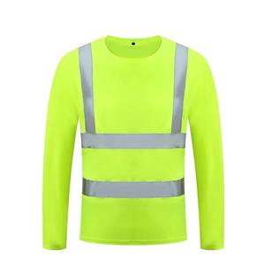 Combinaison de travail en polyester haute visibilité ANSI Classe 2 Jaune Marine Manches longues Réfléchissante Sécurité pour les hommes du bâtiment - Product Image 4