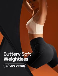 Cintura alta Acabado de secado rápido Adecuado para entrenamientos ligeros Mujeres Salón para entrenar Pantalones cortos de fitness Tela de punto suave - Product Image 4