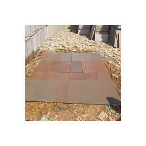 Paquete de patio de decoración de jardín de losa de pavimentación de piedra arenisca pulida marrón de Otoño de India - Product Image 3