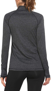 Hauts de compression de vêtements de sport personnalisés OEM chemises de compression à col rond et à manches longues pour femmes conception vierge ajustée à prix bon marché - Product Image 2