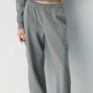 <b>Womens</b> Charcoal <b>Grey</b> <b>Tracksuit</b> Set Hoodie and Cargo Joggers Fleece Winter Warm Casual Loungewear Co-ord Set Stylish Activewear - Product Image 3