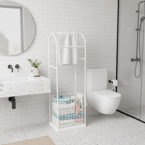 KPT68013 Perchero de pie con cesta para organizar toallas de baño - Product Image 4